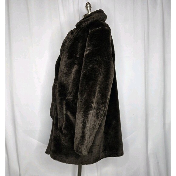 Herman Kay Dark Brown Faux Fur Vintage Button Down Lined Women's Coat USA - Picture 3 of 8